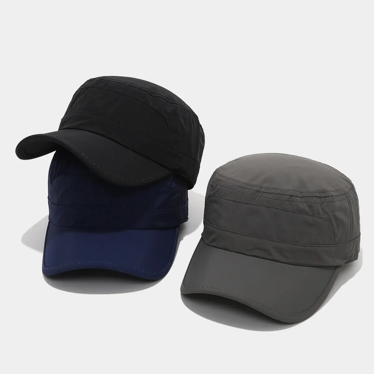 Men's Grey Military Flat Cap Spring Summer Thin Quick-Drying - Image 7