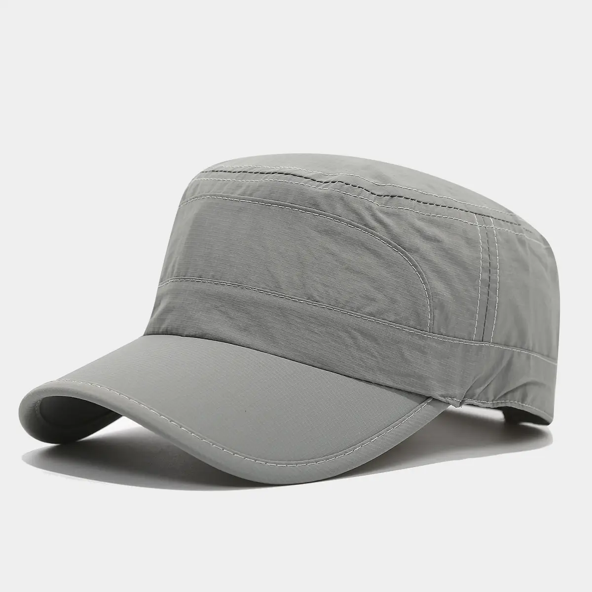Men's Grey Military Flat Cap Spring Summer Thin Quick-Drying — feature 7