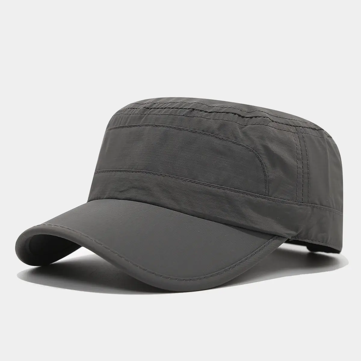 Men's Grey Military Flat Cap Spring Summer Thin Quick-Drying - Image 2