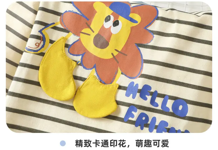 Baby Long Sleeve T-Shirt Striped Panda Print Spring Outfit — feature 14