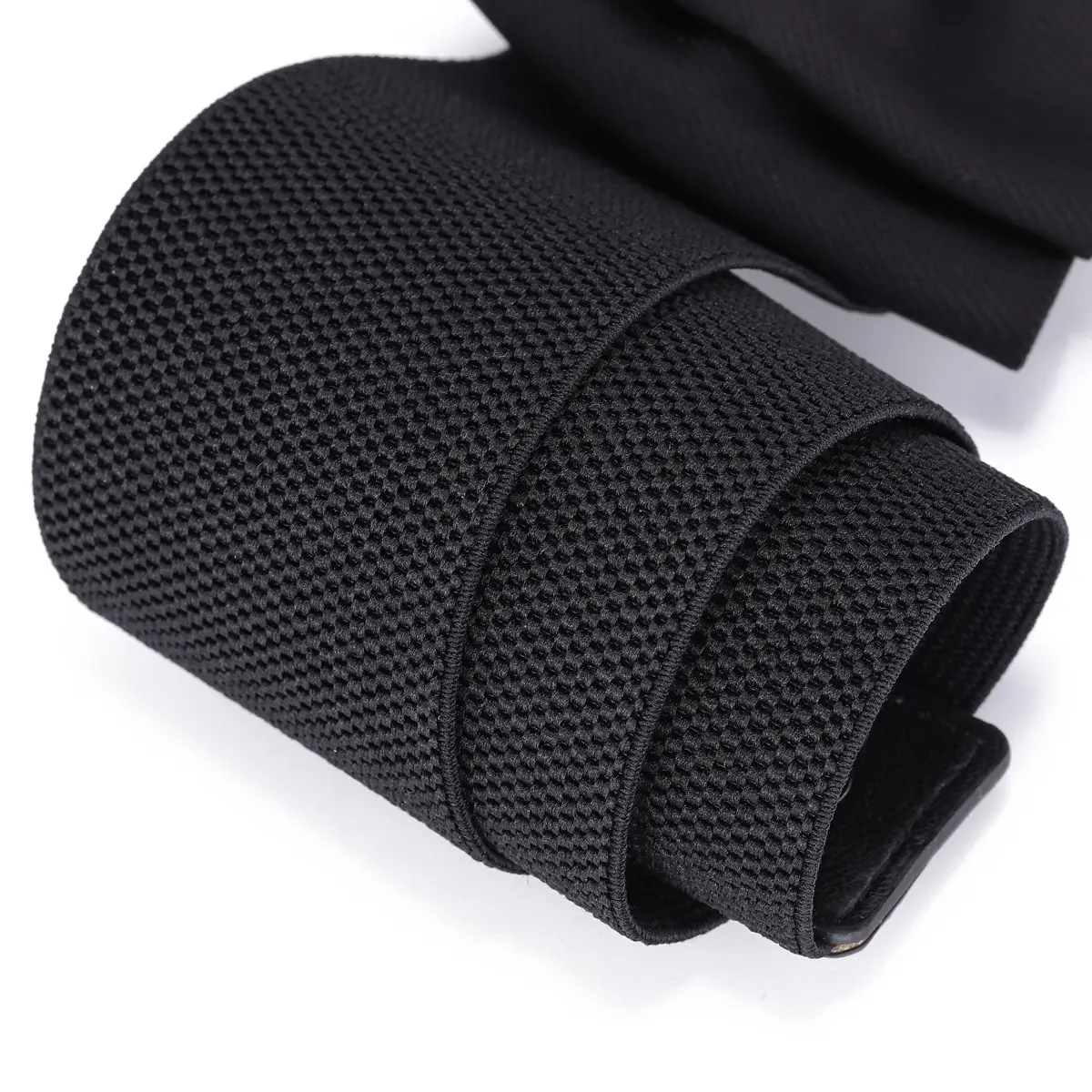 Women's Black Bow Elastic Waistband Windbreaker