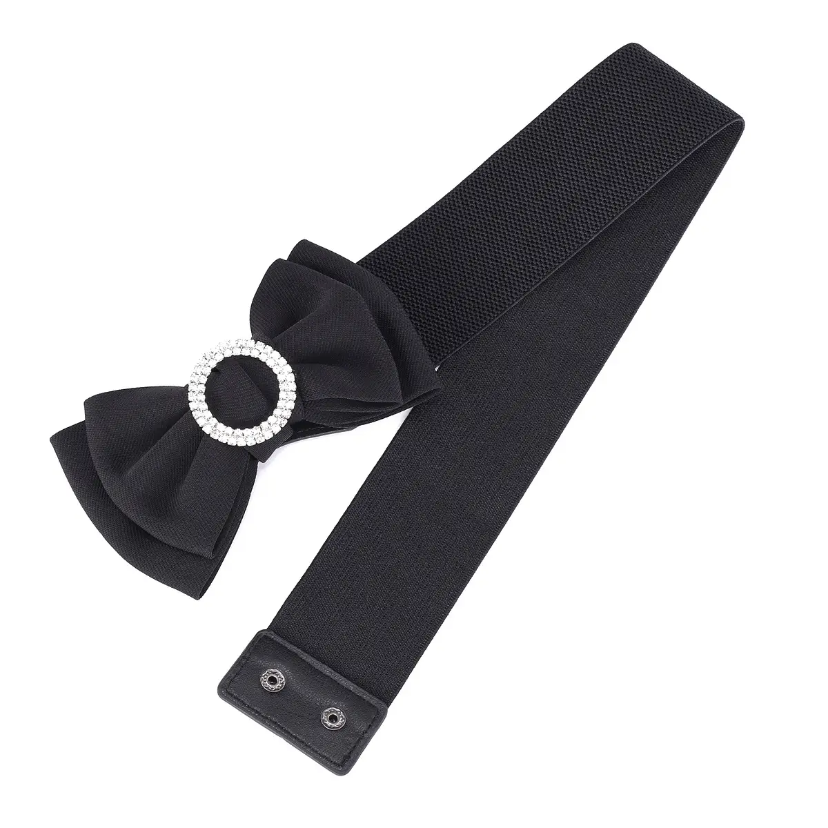 Women's Black Bow Elastic Waistband Windbreaker