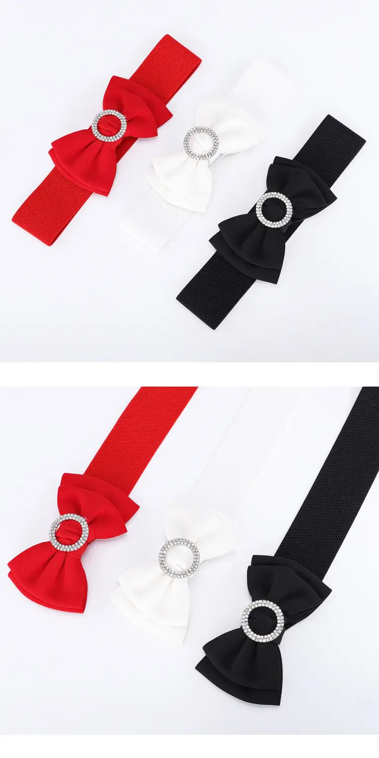 Women's Black Bow Elastic Waistband Windbreaker — feature 2