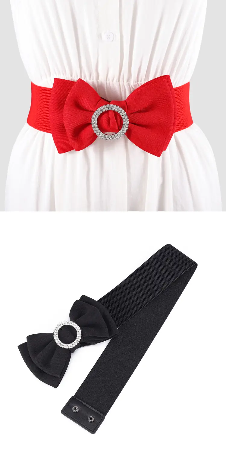 Women's Black Bow Elastic Waistband Windbreaker — feature 4