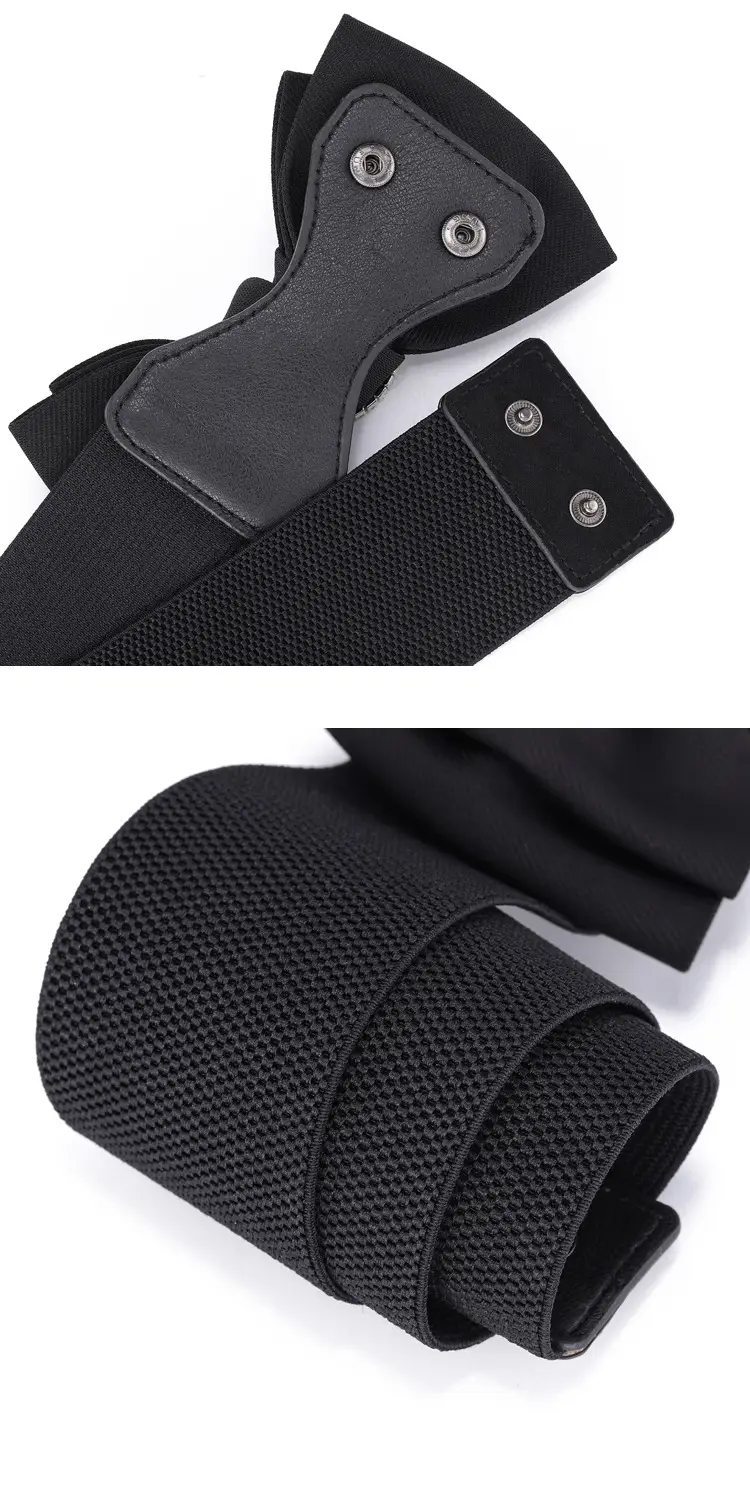 Women's Black Bow Elastic Waistband Windbreaker — feature 5