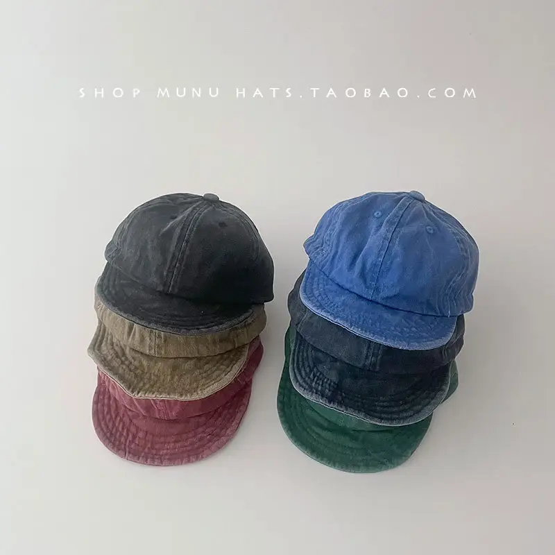 Blue Washed Cotton Baseball Cap for Boys Baby Travel Sunshade — feature 10
