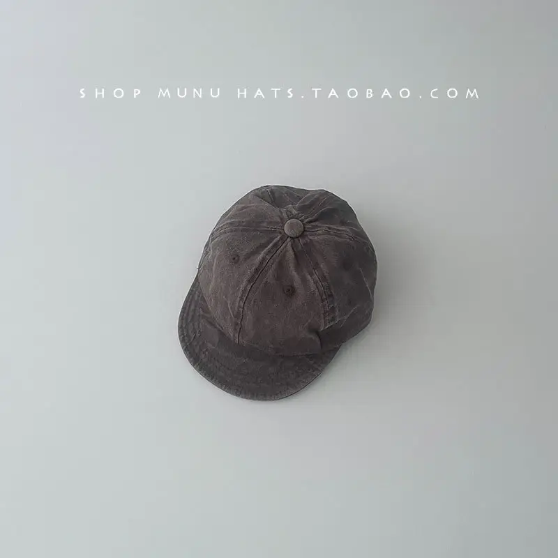 Blue Washed Cotton Baseball Cap for Boys Baby Travel Sunshade — feature 21