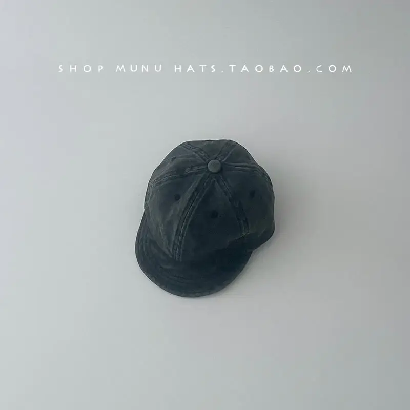 Blue Washed Cotton Baseball Cap for Boys Baby Travel Sunshade - Image 10