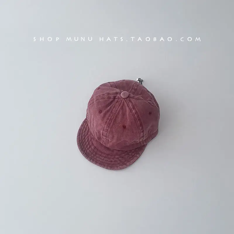 Blue Washed Cotton Baseball Cap for Boys Baby Travel Sunshade - Image 9