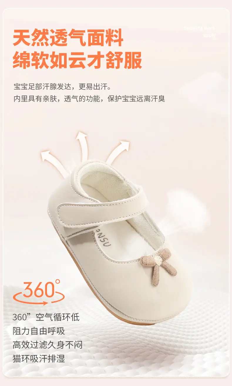 Baby Princess Shoes Soft Sole 6-12M White — feature 15