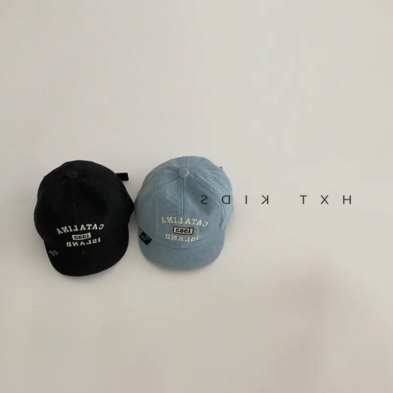 Baby Embroidered Cap Spring Autumn Blue Grey