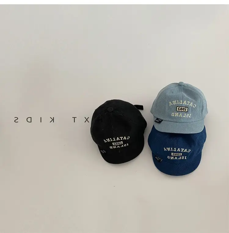 Baby Embroidered Cap Spring Autumn Blue Grey — feature 1