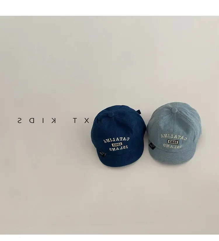 Baby Embroidered Cap Spring Autumn Blue Grey — feature 3