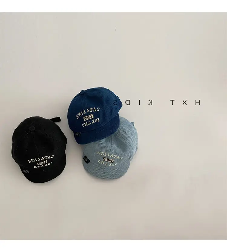 Baby Embroidered Cap Spring Autumn Blue Grey — feature 5