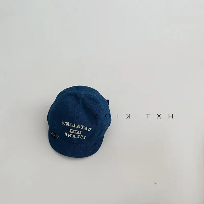 Baby Embroidered Cap Spring Autumn Blue Grey