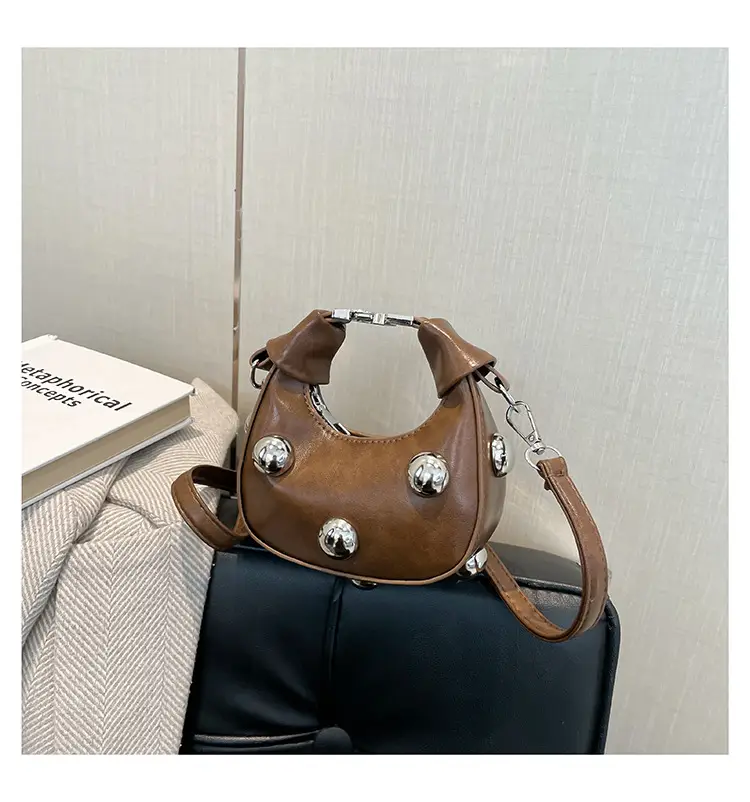 Black Pearl Button Shoulder Messenger Bag — feature 25