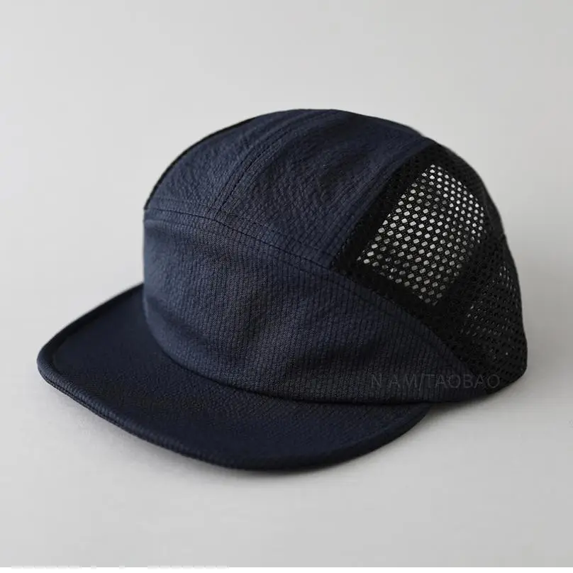 Beige Mesh Flat Cap for Men Women Summer Wear - Image 9