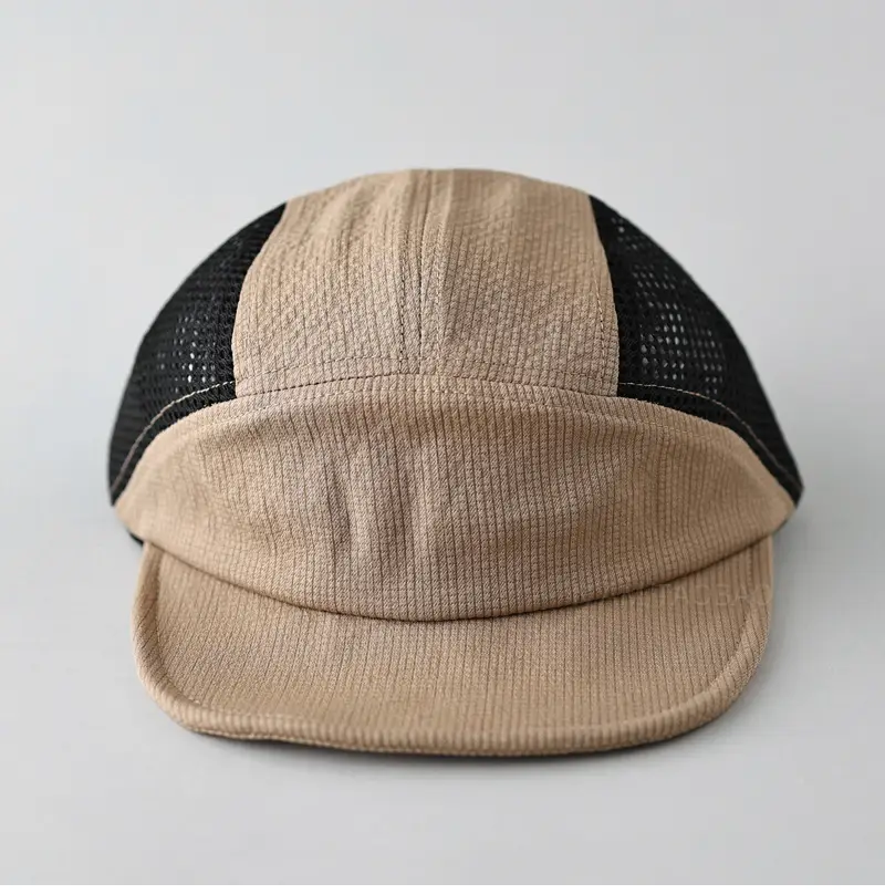 Beige Mesh Flat Cap for Men Women Summer Wear — feature 8