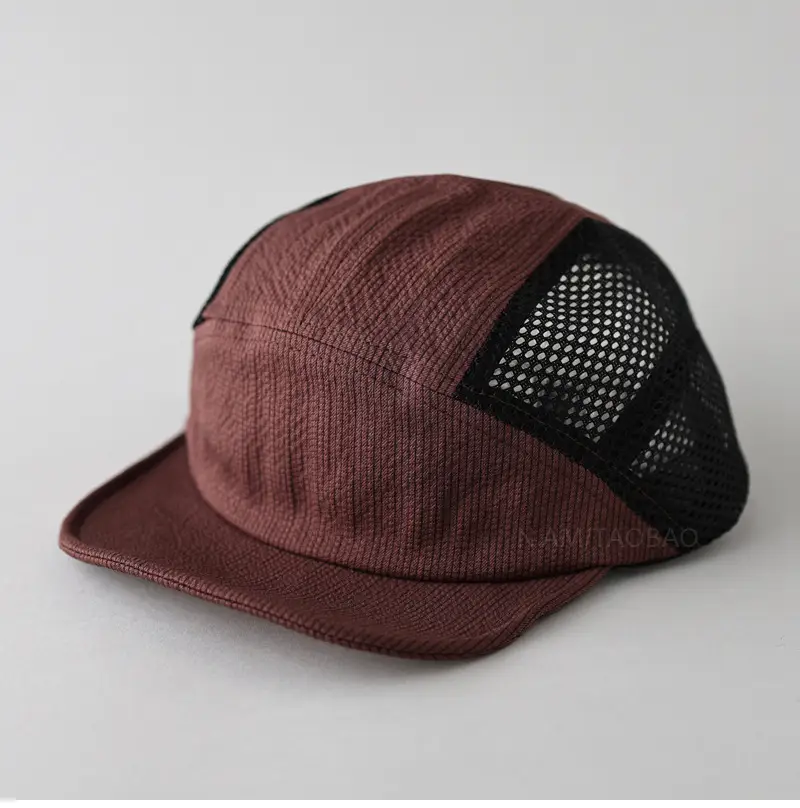 Beige Mesh Flat Cap for Men Women Summer Wear - Image 2