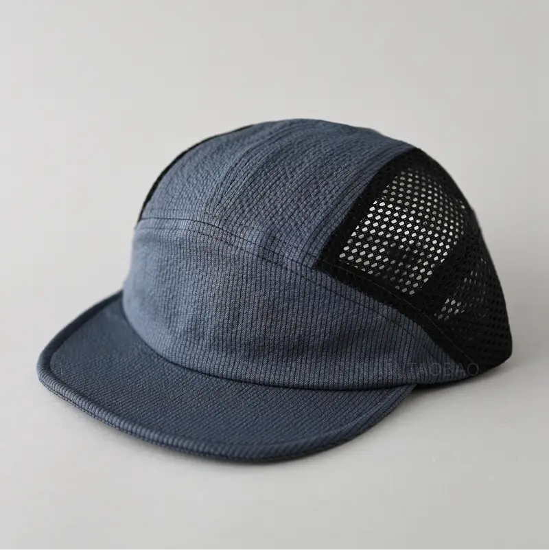 Beige Mesh Flat Cap for Men Women Summer Wear - Image 5