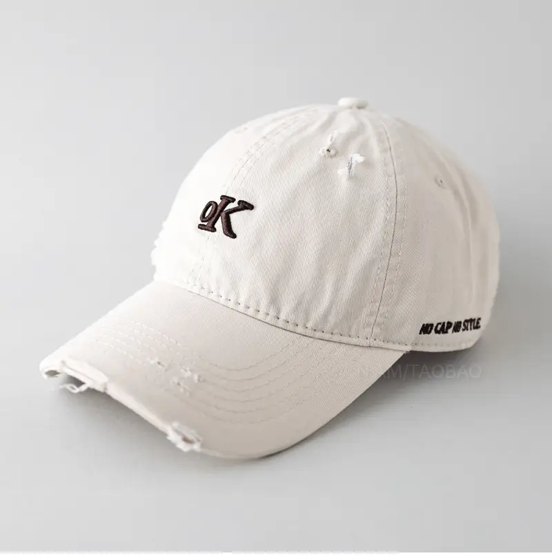 Women's Embroidered Letter Baseball Cap Beige Spring Summer Travel Sun Cap - Image 7