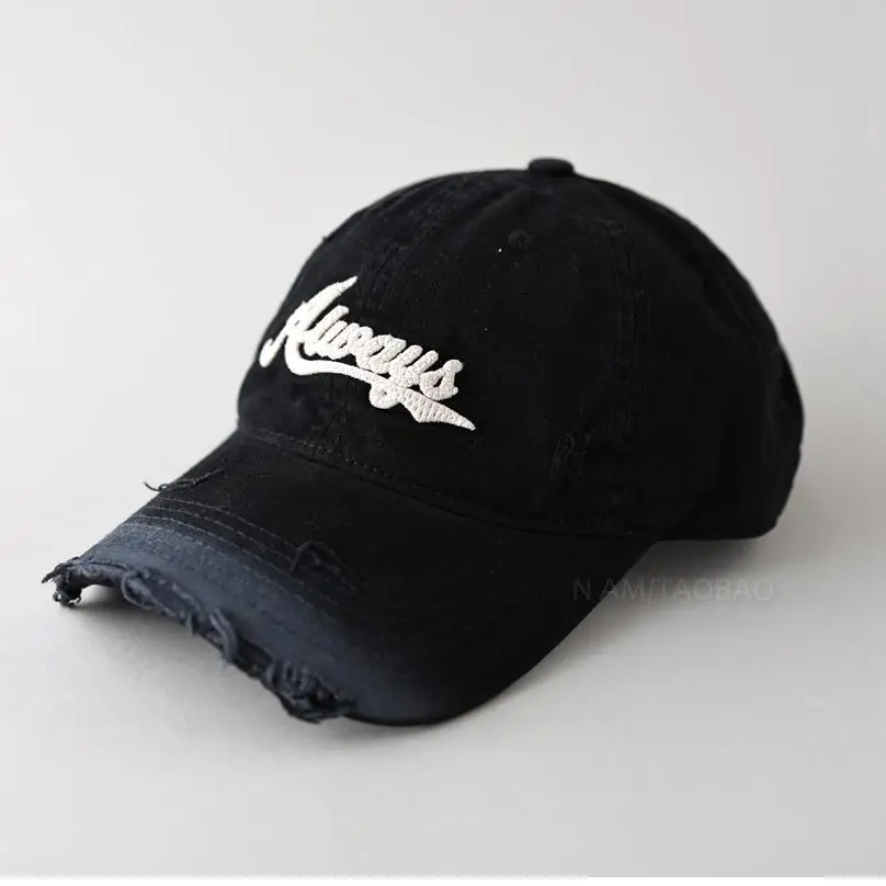 Black Embroidered Baseball Cap for Men Women