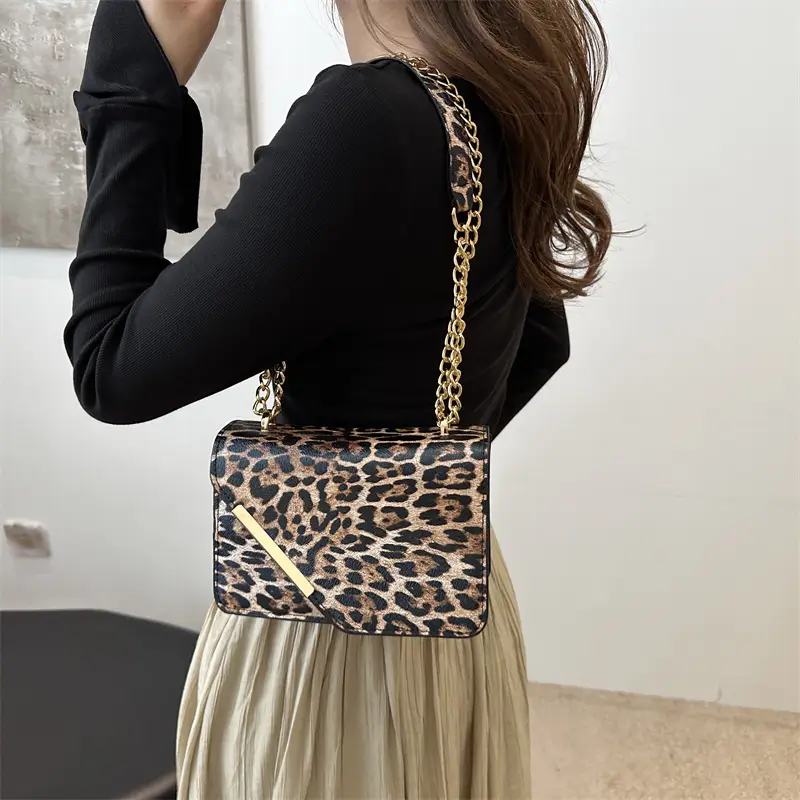 Leopard Print Small Square Chain Crossbody Bag Women 2025 - Image 6