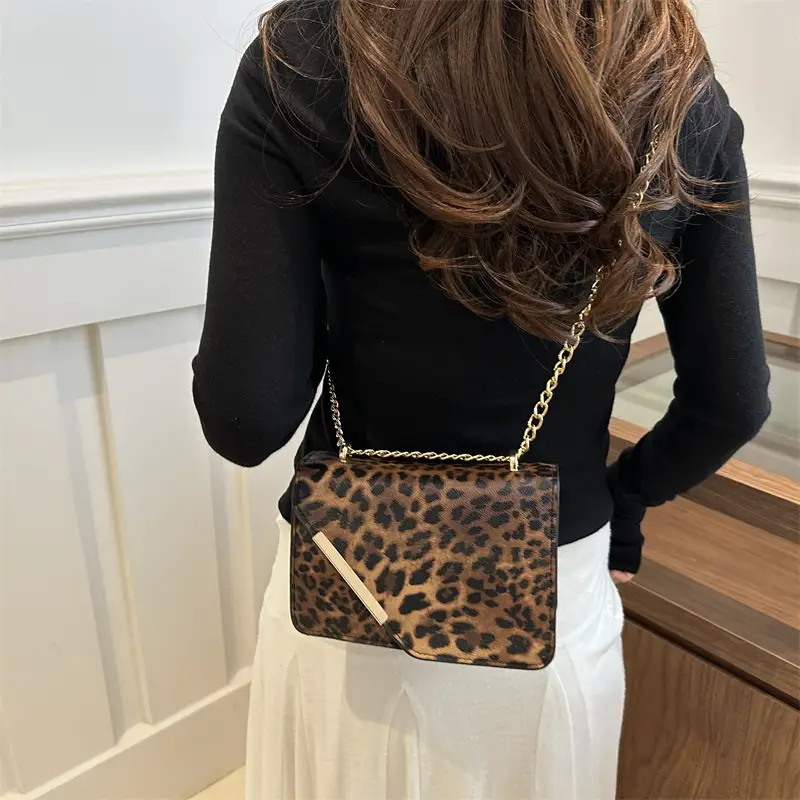 Leopard Print Small Square Chain Crossbody Bag Women 2025 - Image 7
