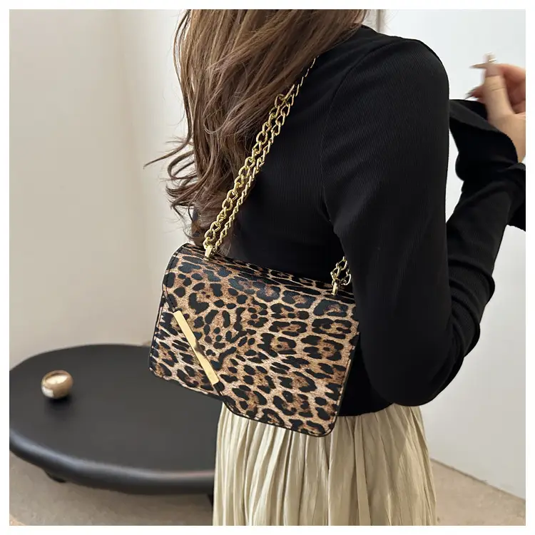 Leopard Print Small Square Chain Crossbody Bag Women 2025 — feature 10