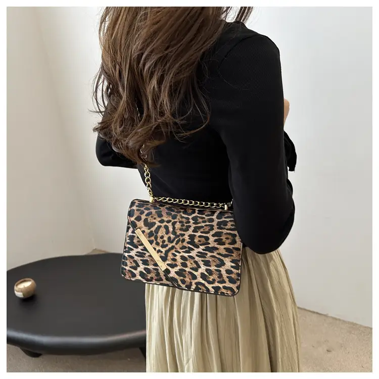 Leopard Print Small Square Chain Crossbody Bag Women 2025 — feature 12