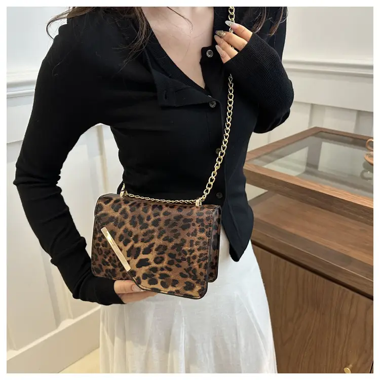 Leopard Print Small Square Chain Crossbody Bag Women 2025 — feature 15