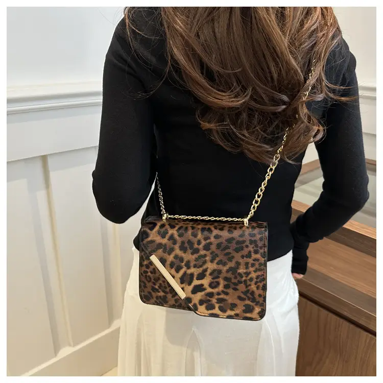 Leopard Print Small Square Chain Crossbody Bag Women 2025 — feature 16