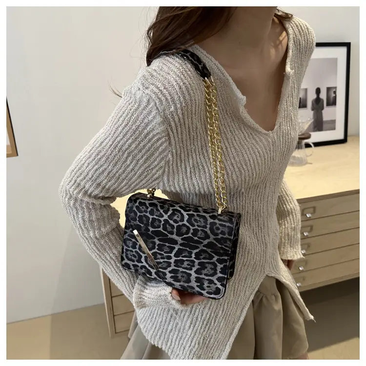 Leopard Print Small Square Chain Crossbody Bag Women 2025 — feature 17