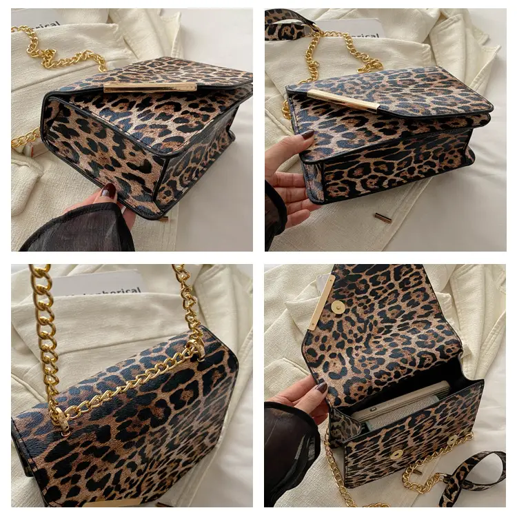 Leopard Print Small Square Chain Crossbody Bag Women 2025 — feature 8