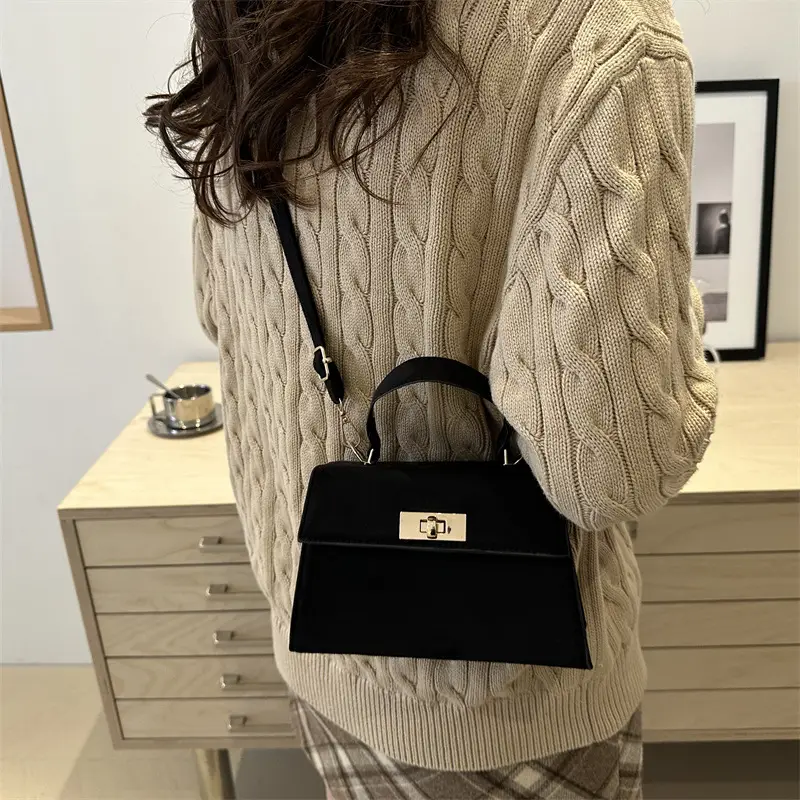 2025 Spring Brown Leather Commuter Lock Bag - Image 8