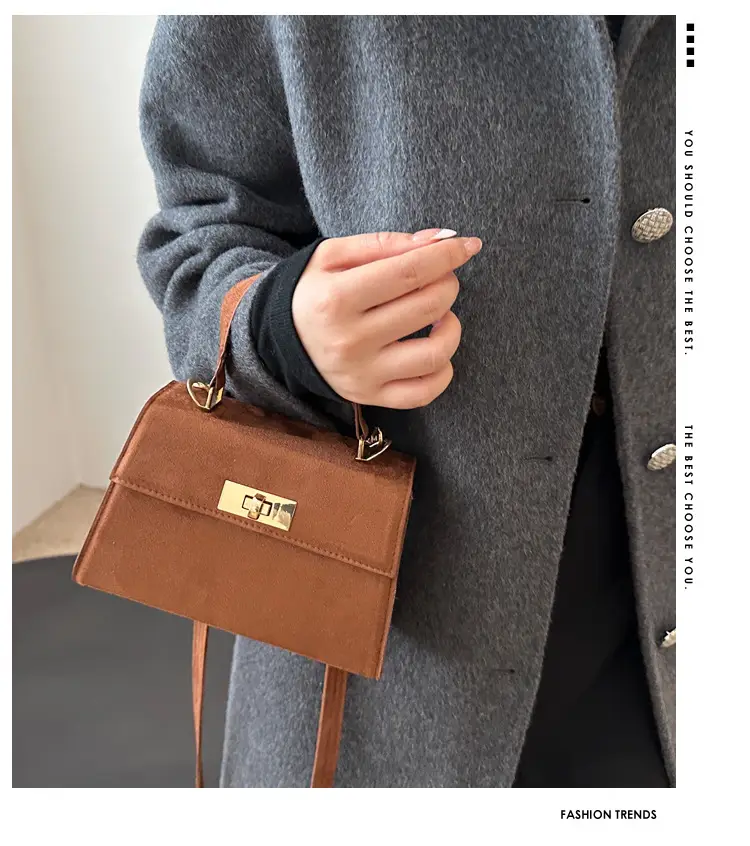 2025 Spring Brown Leather Commuter Lock Bag — feature 1