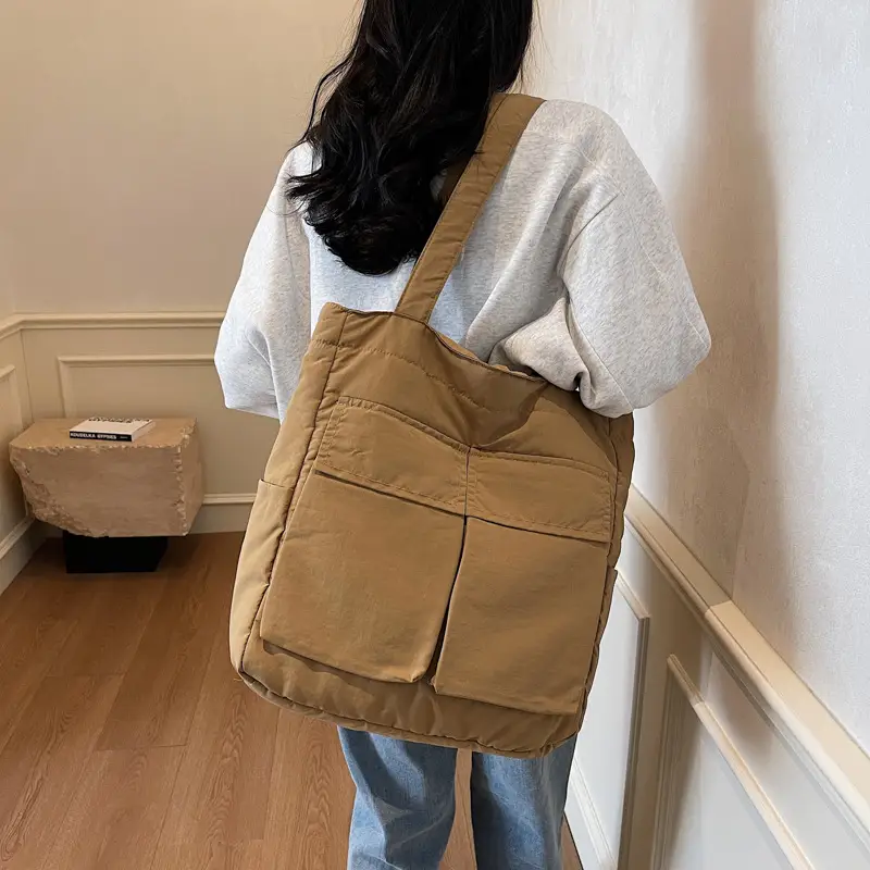 Pink Vintage Cloth Shoulder Bag Large Capacity Travel Bag - Image 9