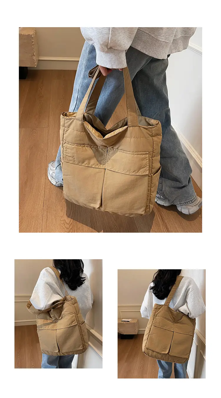 Pink Vintage Cloth Shoulder Bag Large Capacity Travel Bag — feature 13
