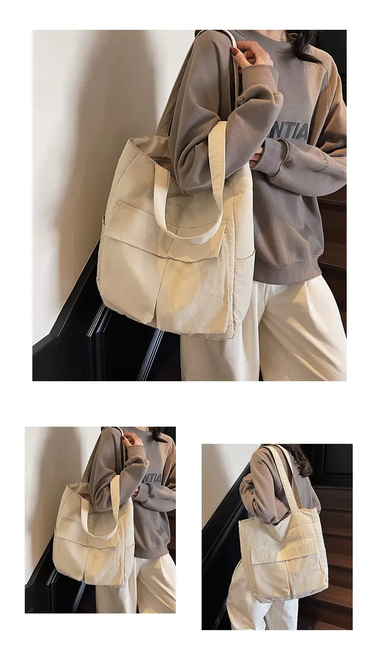 Pink Vintage Cloth Shoulder Bag Large Capacity Travel Bag — feature 15
