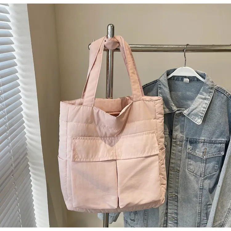 Pink Vintage Cloth Shoulder Bag Large Capacity Travel Bag — feature 24
