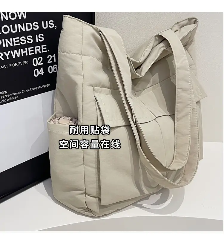 Pink Vintage Cloth Shoulder Bag Large Capacity Travel Bag — feature 3