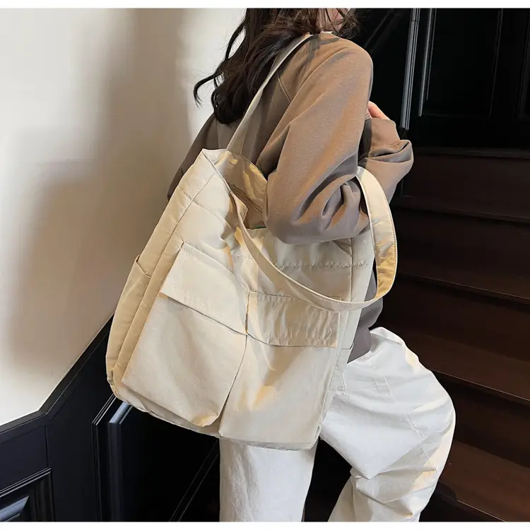 Pink Vintage Cloth Shoulder Bag Large Capacity Travel Bag — feature 43