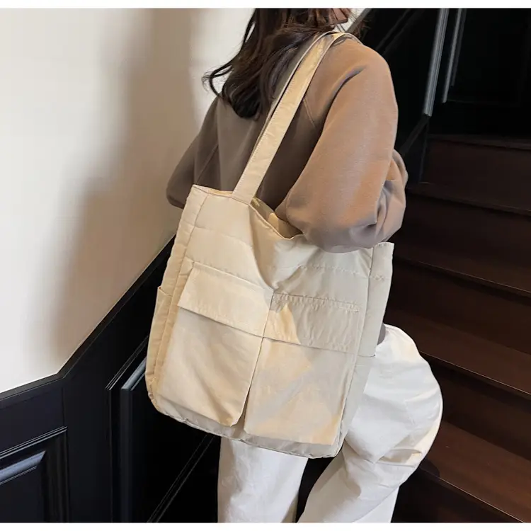 Pink Vintage Cloth Shoulder Bag Large Capacity Travel Bag — feature 45
