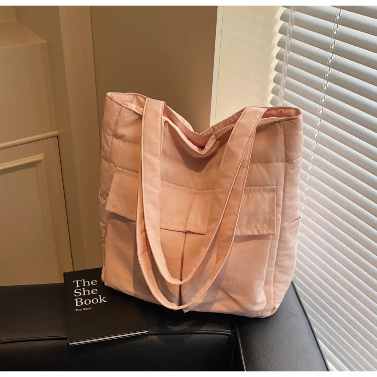 Pink Vintage Cloth Shoulder Bag Large Capacity Travel Bag — feature 46