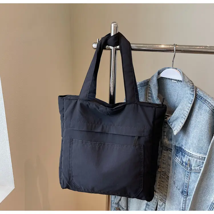 Women's Large Capacity Nylon Tote Bag Black — feature 22
