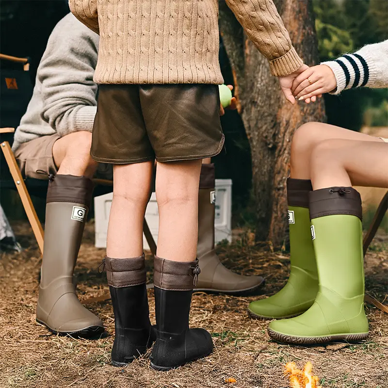 Foldable Children's Long Edge Rain Boots Waterproof Non-Slip Outdoor Camping Fashion Internet Popular High Rain Boots for Men and Women - Image 11