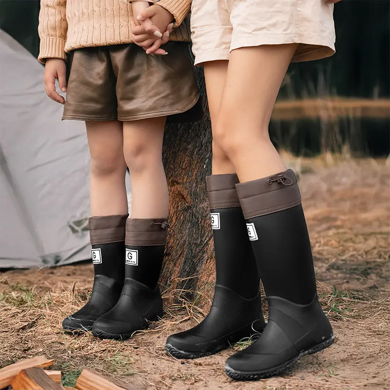 Foldable Children's Long Edge Rain Boots Waterproof Non-Slip Outdoor Camping Fashion Internet Popular High Rain Boots for Men and Women - Image 12