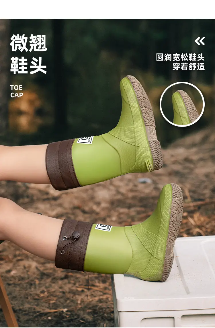 Foldable Children's Long Edge Rain Boots Waterproof Non-Slip Outdoor Camping Fashion Internet Popular High Rain Boots for Men and Women — feature 10