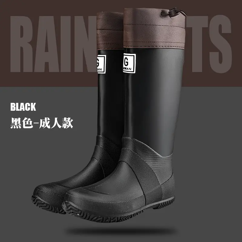 Foldable Children's Long Edge Rain Boots Waterproof Non-Slip Outdoor Camping Fashion Internet Popular High Rain Boots for Men and Women - Image 2