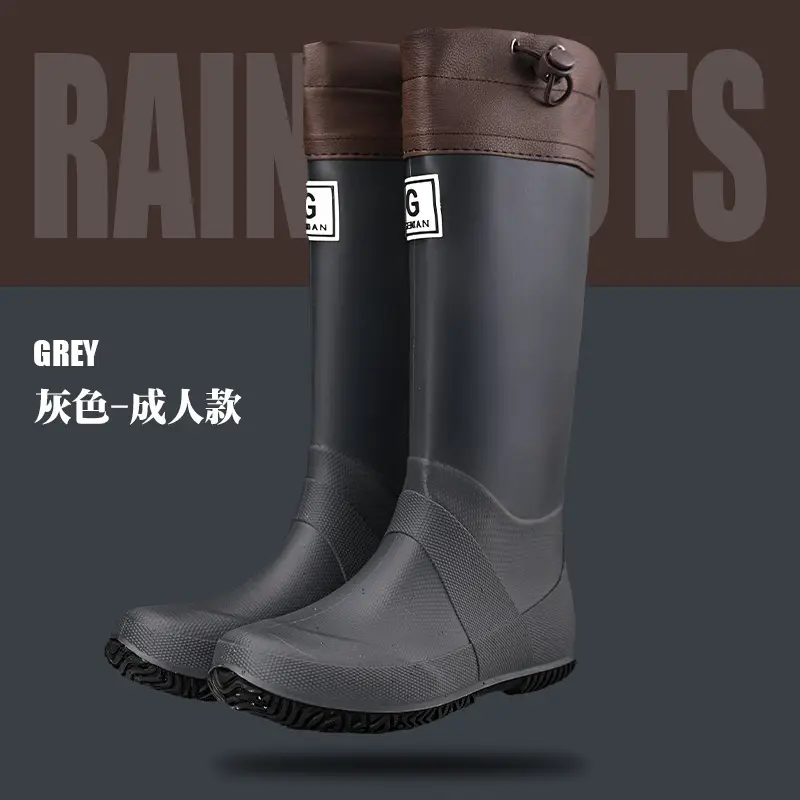 Foldable Children's Long Edge Rain Boots Waterproof Non-Slip Outdoor Camping Fashion Internet Popular High Rain Boots for Men and Women - Image 3